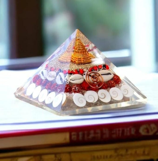 Crystal Wealth Gomati Chakra Shree Yantra Pyramid – Vastu & Feng Shui Energy Booster | Pack of 1