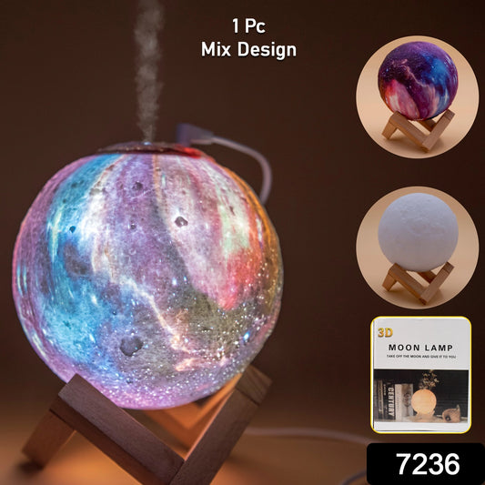 3D Moon Lamp with LED & Aroma Diffuser | 2-in-1 Rechargeable Night Light (1 Pc)